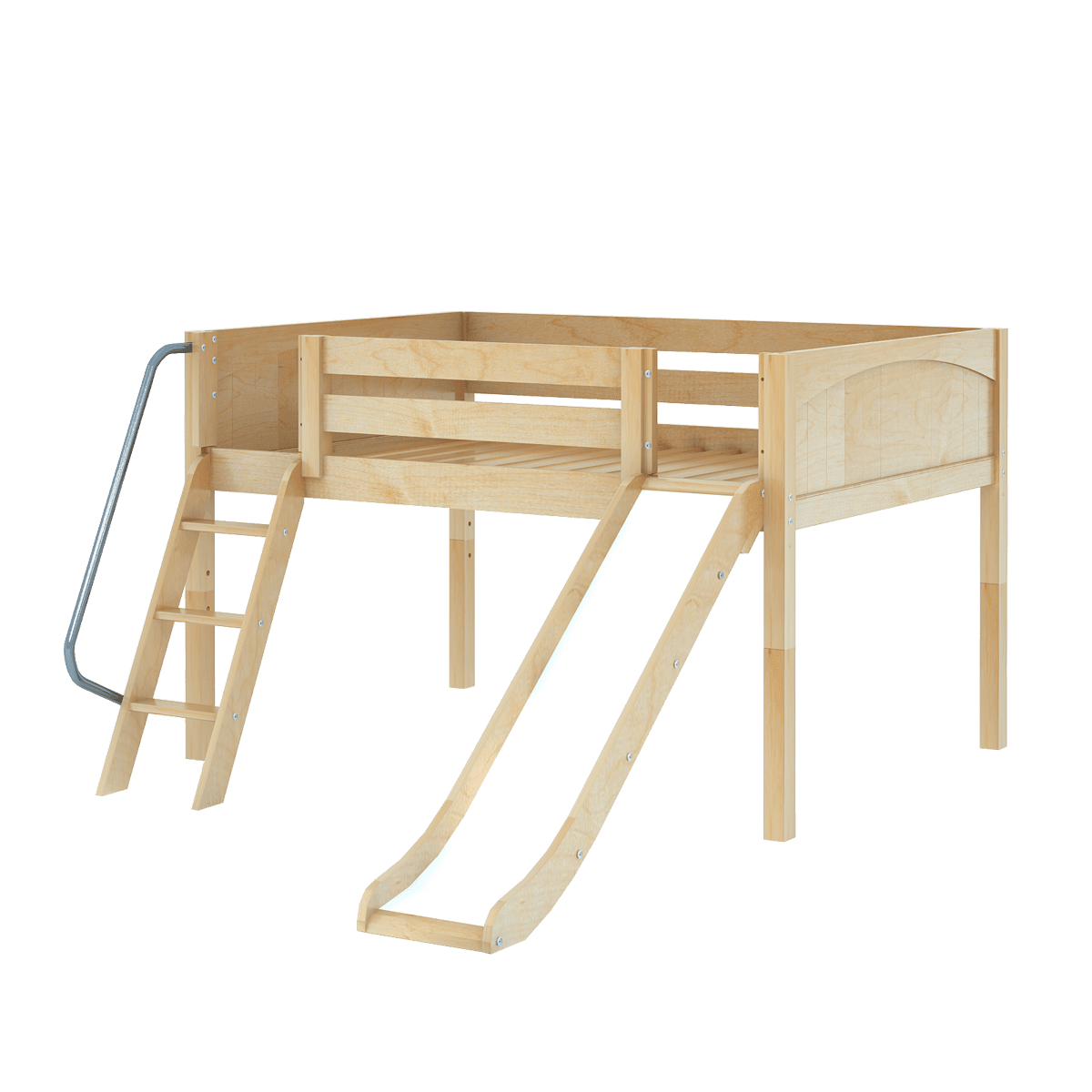 Maxtrix Low Loft w Front Slide (Ladder or Staircase) - fabric options - Kids Haven Maxtrix Low Loft w Front Slide (Ladder or Staircase) - fabric options - Kids Haven