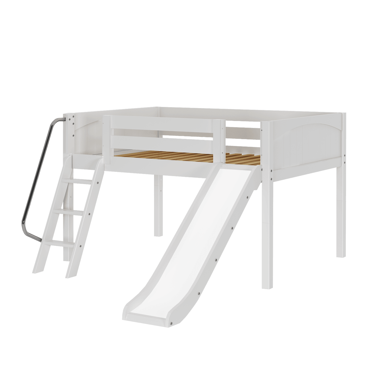Maxtrix Low Loft w Front Slide (Ladder or Staircase) - fabric options - Kids Haven Maxtrix Low Loft w Front Slide (Ladder or Staircase) - fabric options - Kids Haven