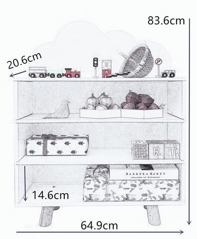 FIJN Cloud/Bear Low 3 Tier Rack - Kids Haven FIJN Cloud/Bear Low 3 Tier Rack - Kids Haven