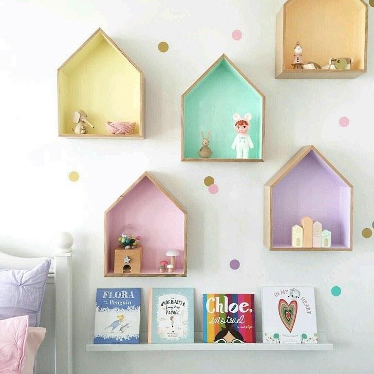 FIJN House Wall Rack (3 Sizes / White or Pink) - Kids Haven FIJN House Wall Rack (3 Sizes / White or Pink) - Kids Haven