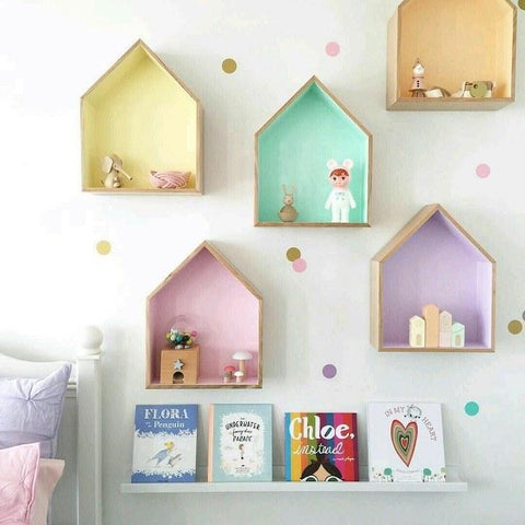 FIJN House Wall Rack (3 Sizes / White or Pink) - Kids Haven FIJN House Wall Rack (3 Sizes / White or Pink) - Kids Haven