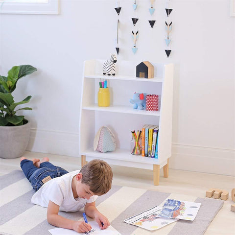 FIJN White and Wood 3 Tier Shelf - Kids Haven FIJN White and Wood 3 Tier Shelf - Kids Haven