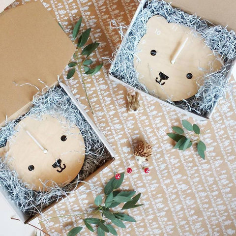 FIJN Wooden Bear Clock - Kids Haven FIJN Wooden Bear Clock - Kids Haven