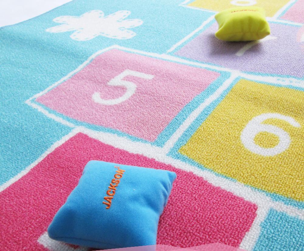 EFFEN Hare & the Tortoise Hopscotch Rug - Kids Haven EFFEN Hare & the Tortoise Hopscotch Rug - Kids Haven