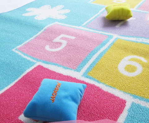 EFFEN Hare & the Tortoise Hopscotch Rug - Kids Haven EFFEN Hare & the Tortoise Hopscotch Rug - Kids Haven