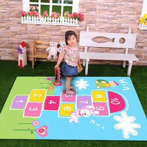 EFFEN Hare & the Tortoise Hopscotch Rug - Kids Haven EFFEN Hare & the Tortoise Hopscotch Rug - Kids Haven