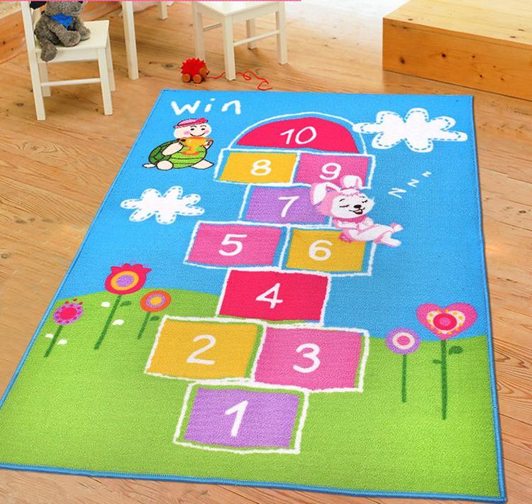 EFFEN Hare & the Tortoise Hopscotch Rug - Kids Haven EFFEN Hare & the Tortoise Hopscotch Rug - Kids Haven