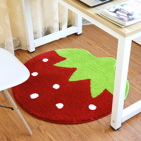EFFEN Strawberry Shape Rug (2 Sizes) - Kids Haven EFFEN Strawberry Shape Rug (2 Sizes) - Kids Haven
