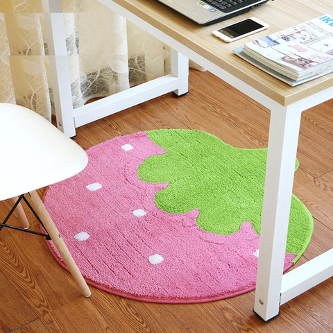 EFFEN Strawberry Shape Rug (2 Sizes) - Kids Haven EFFEN Strawberry Shape Rug (2 Sizes) - Kids Haven