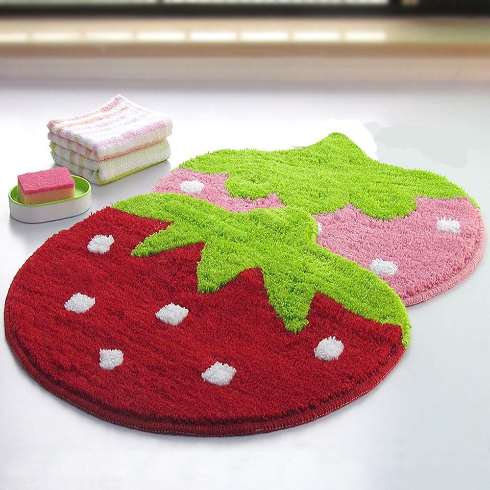 EFFEN Strawberry Shape Rug (2 Sizes) - Kids Haven EFFEN Strawberry Shape Rug (2 Sizes) - Kids Haven