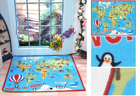 EFFEN World Map Rug - Kids Haven EFFEN World Map Rug - Kids Haven