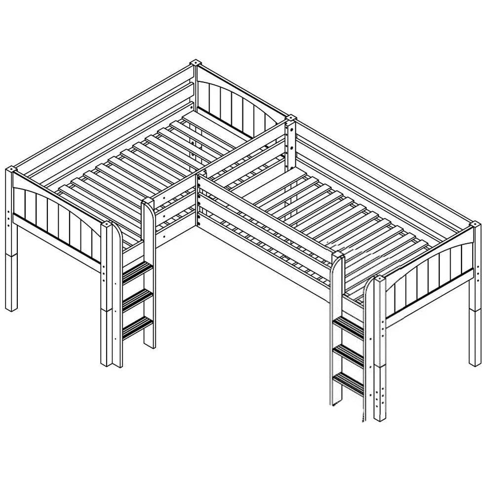 Maxtrix Corner Low Loft Loft - with options - Kids Haven