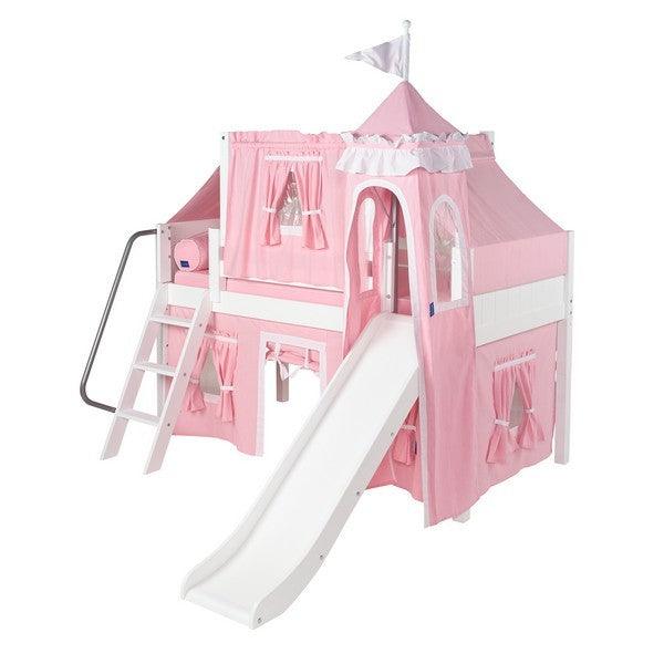 Maxtrix Low Loft w Front Slide (Ladder or Staircase) - fabric options - Kids Haven Maxtrix Low Loft w Front Slide (Ladder or Staircase) - fabric options - Kids Haven