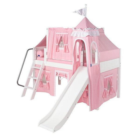 Maxtrix Low Loft w Front Slide (Ladder or Staircase) - fabric options - Kids Haven Maxtrix Low Loft w Front Slide (Ladder or Staircase) - fabric options - Kids Haven