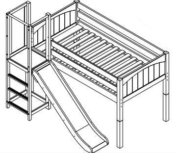 Maxtrix Low Loft w Slide Platform (Choose front or side) - Kids Haven Maxtrix Low Loft w Slide Platform (Choose front or side) - Kids Haven