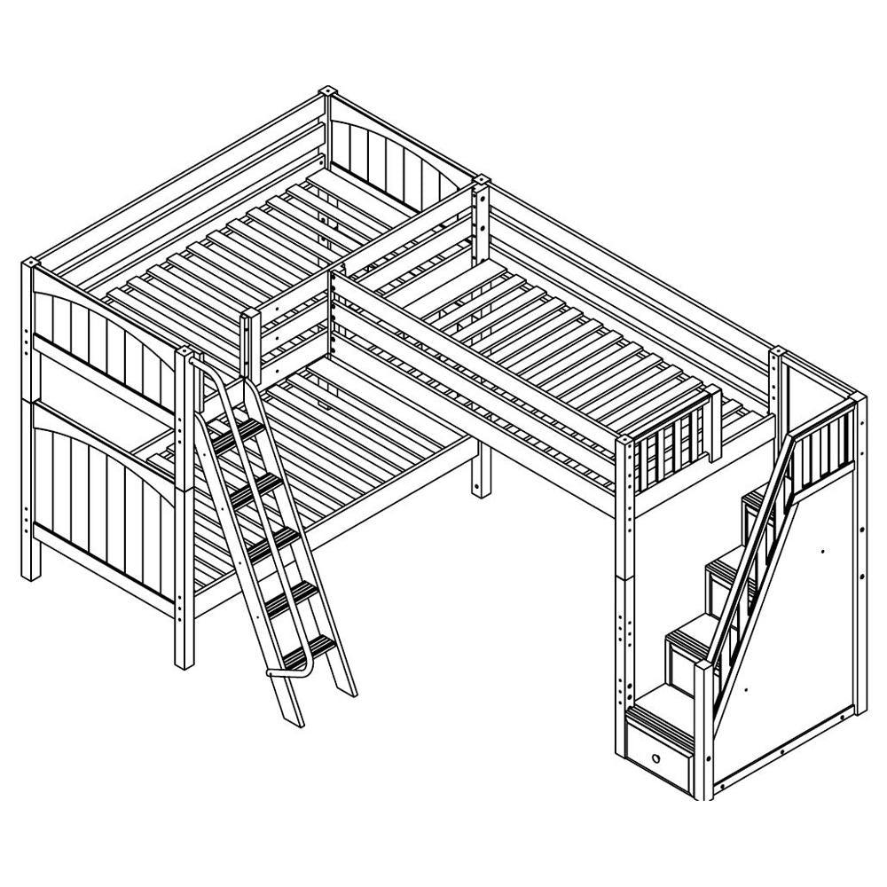 Maxtrix Corner High Loft Bunk - with options - Kids Haven Maxtrix Corner High Loft Bunk - with options - Kids Haven