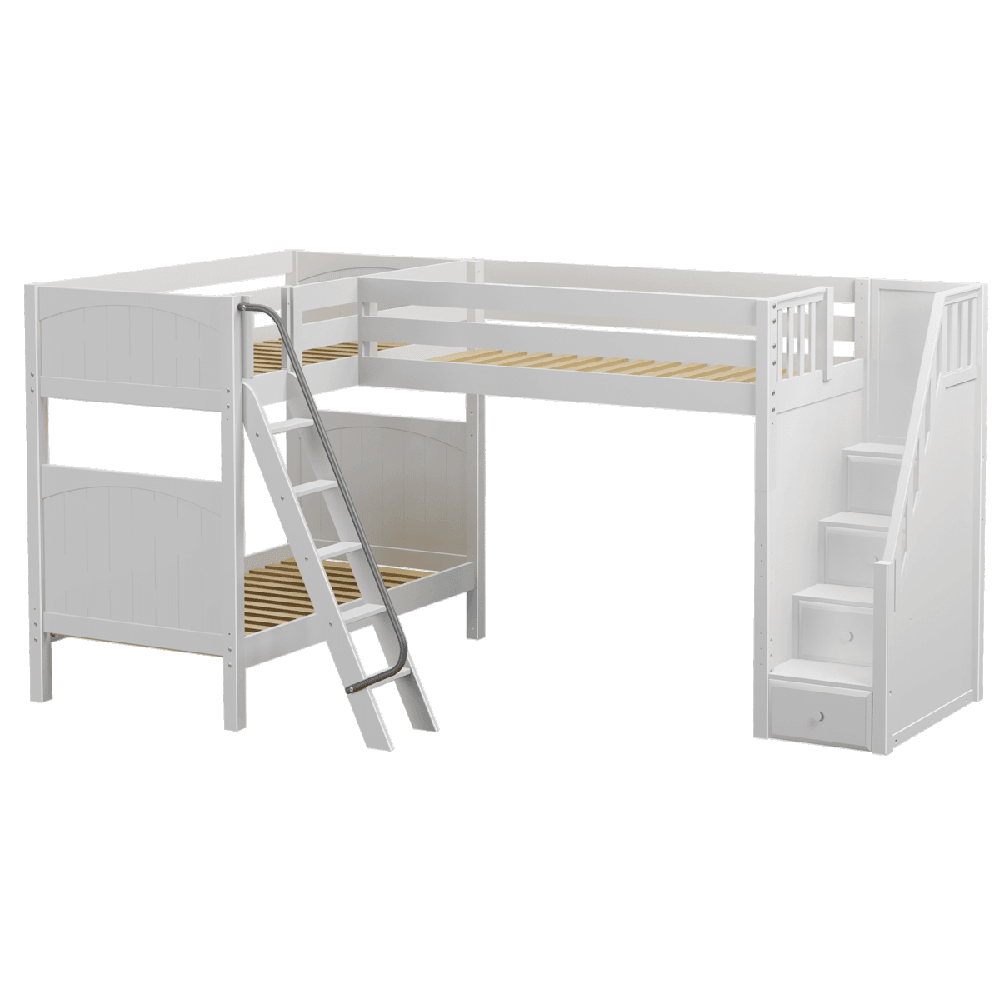 Maxtrix Corner High Loft Bunk - with options - Kids Haven Maxtrix Corner High Loft Bunk - with options - Kids Haven