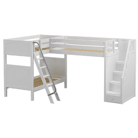 Maxtrix Corner High Loft Bunk - with options - Kids Haven Maxtrix Corner High Loft Bunk - with options - Kids Haven