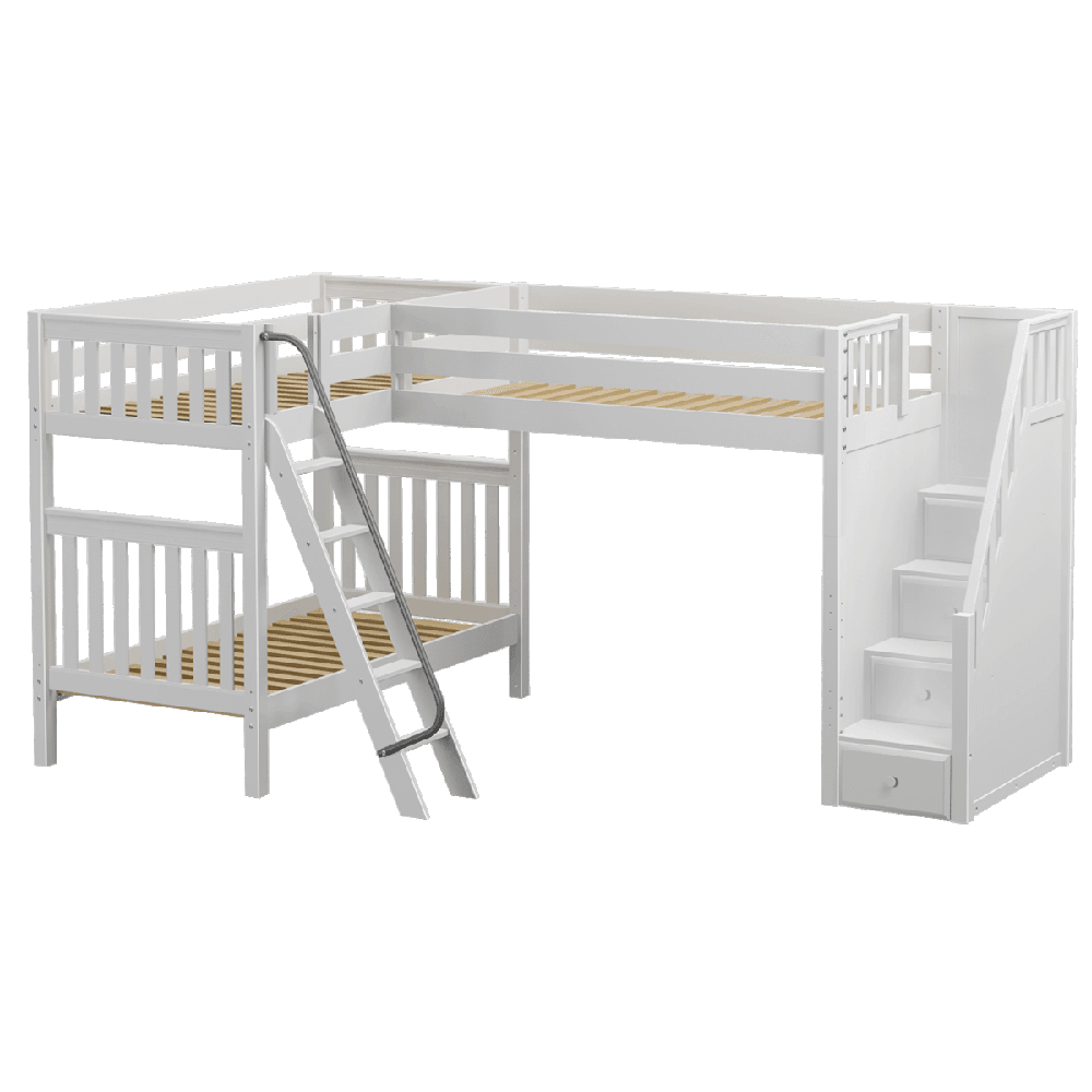 Maxtrix Corner High Loft Bunk - with options - Kids Haven