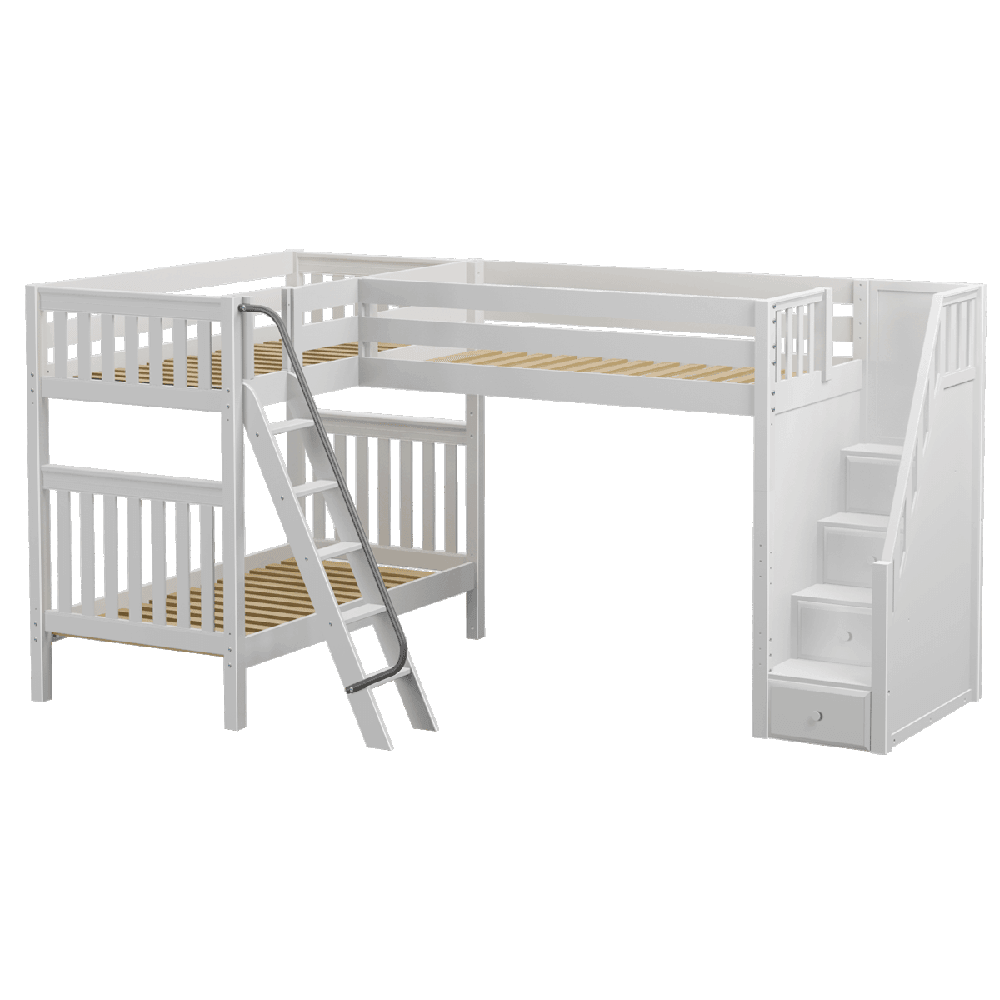 Maxtrix Corner High Loft Bunk - with options - Kids Haven Maxtrix Corner High Loft Bunk - with options - Kids Haven