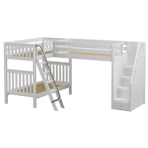 Maxtrix Corner High Loft Bunk - with options - Kids Haven Maxtrix Corner High Loft Bunk - with options - Kids Haven