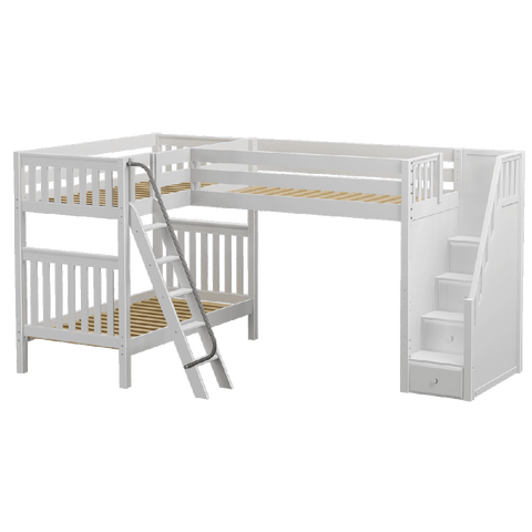 Maxtrix Corner High Loft Bunk - with options - Kids Haven