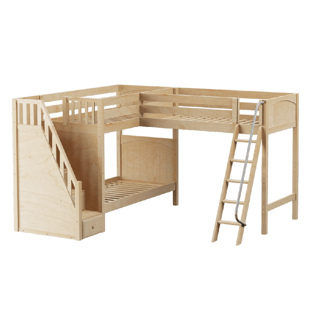 Maxtrix Corner High Loft Bunk - with options - Kids Haven Maxtrix Corner High Loft Bunk - with options - Kids Haven