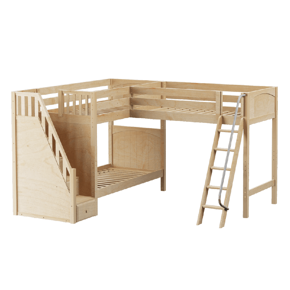 Maxtrix Corner High Loft Bunk - with options - Kids Haven