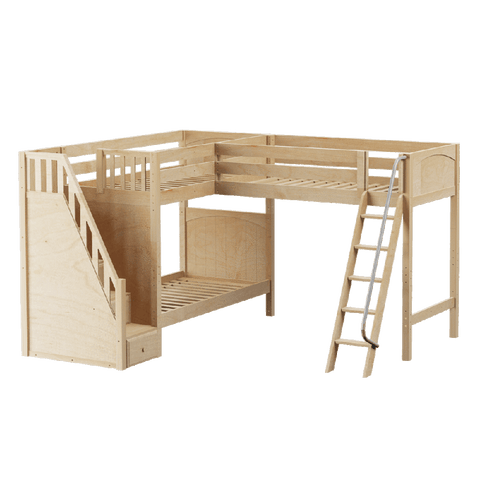 Maxtrix Corner High Loft Bunk - with options - Kids Haven Maxtrix Corner High Loft Bunk - with options - Kids Haven