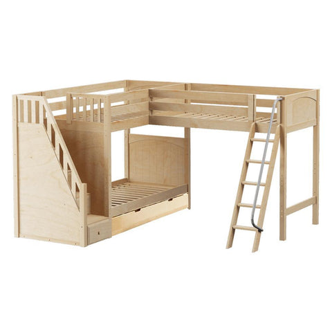 Maxtrix Corner High Loft Bunk - with options - Kids Haven Maxtrix Corner High Loft Bunk - with options - Kids Haven
