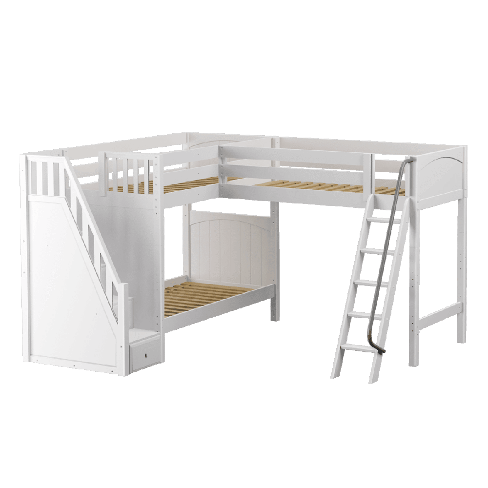 Maxtrix Corner High Loft Bunk - with options - Kids Haven Maxtrix Corner High Loft Bunk - with options - Kids Haven