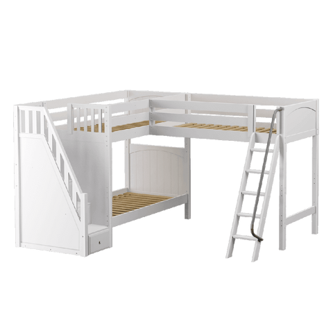 Maxtrix Corner High Loft Bunk - with options - Kids Haven Maxtrix Corner High Loft Bunk - with options - Kids Haven
