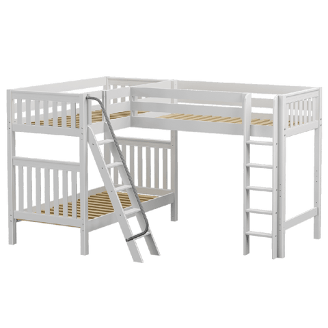 Maxtrix Corner High Loft Bunk - with options - Kids Haven Maxtrix Corner High Loft Bunk - with options - Kids Haven