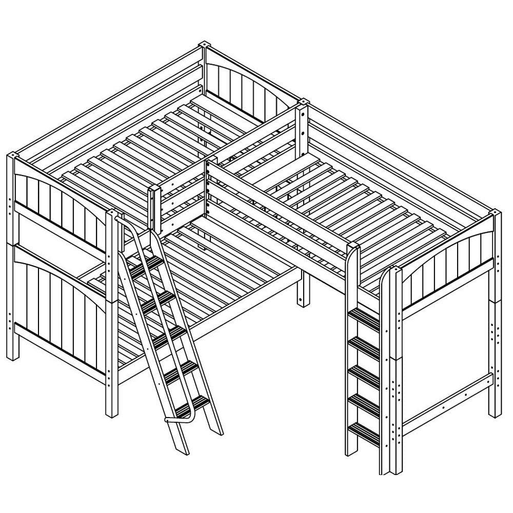 Maxtrix Corner High Loft Bunk - with options - Kids Haven Maxtrix Corner High Loft Bunk - with options - Kids Haven