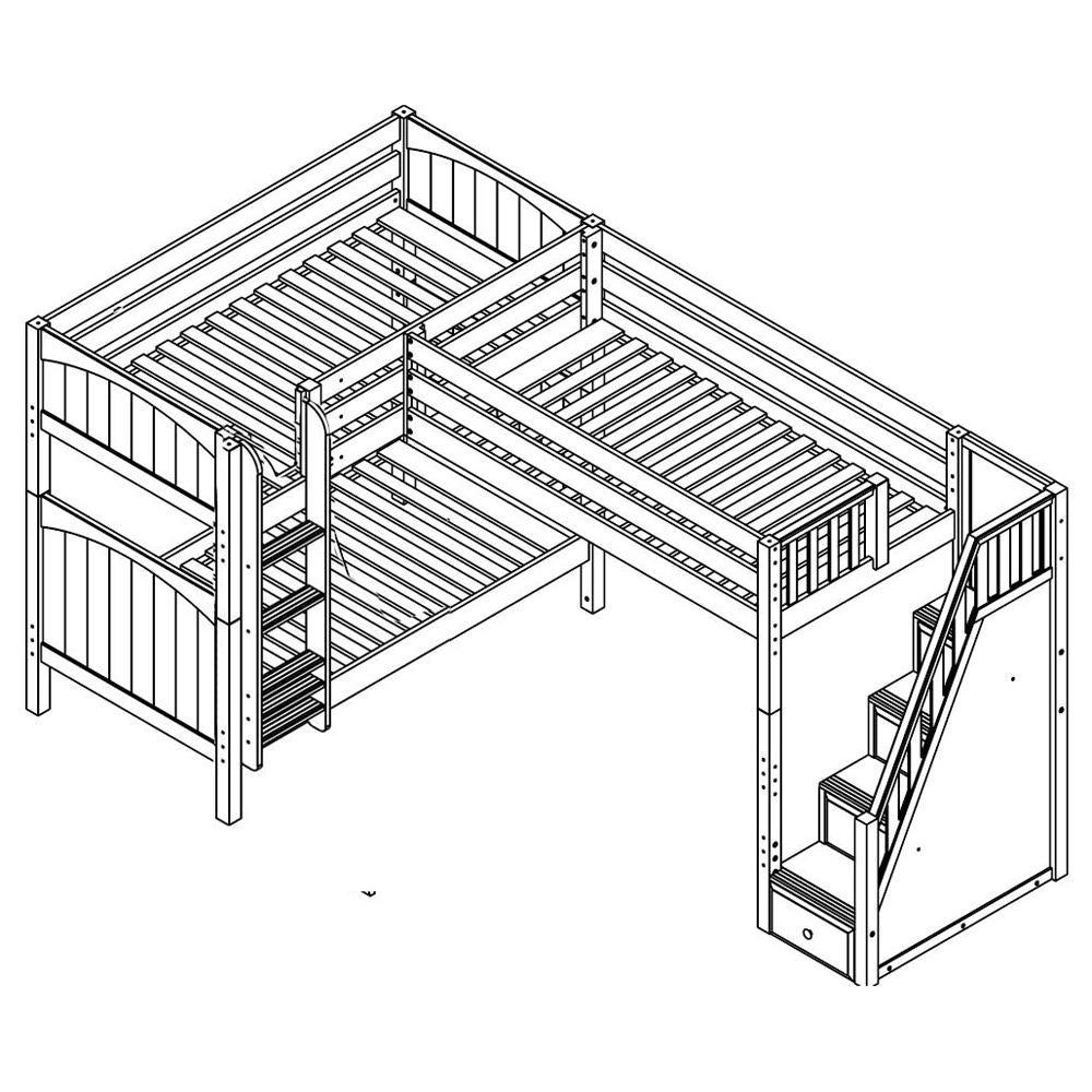 Maxtrix Corner High Loft Bunk - with options - Kids Haven Maxtrix Corner High Loft Bunk - with options - Kids Haven
