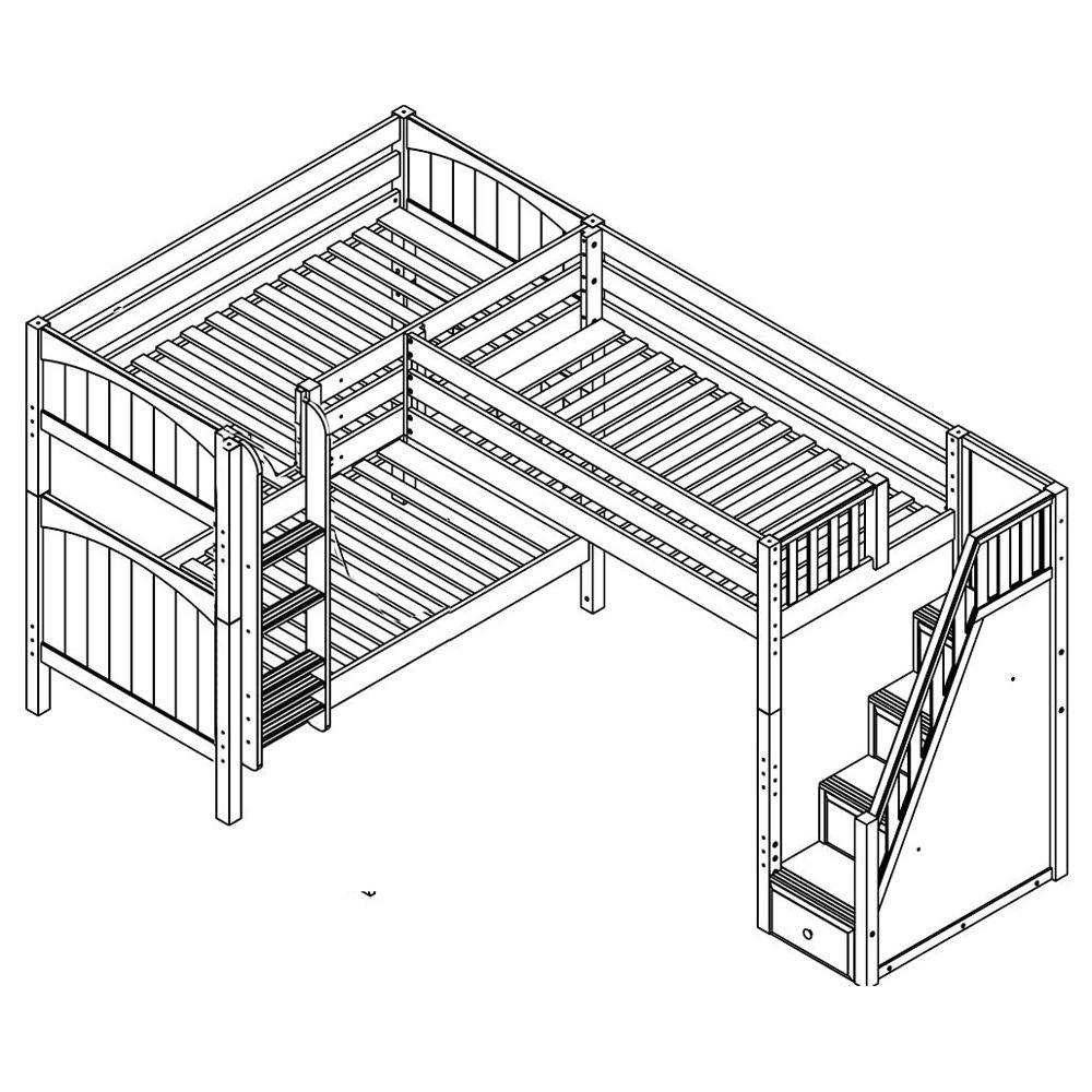 Maxtrix Corner High Loft Bunk - with options - Kids Haven