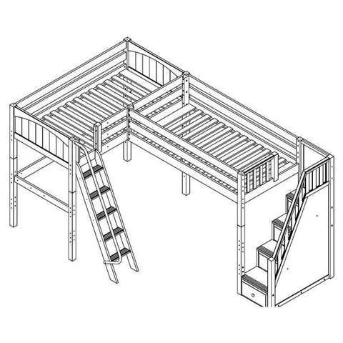 Maxtrix Corner High Loft Loft - with options - Kids Haven Maxtrix Corner High Loft Loft - with options - Kids Haven