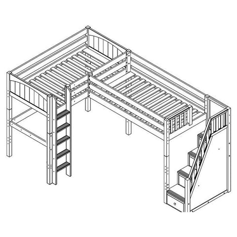 Maxtrix Corner High Loft Loft - with options - Kids Haven