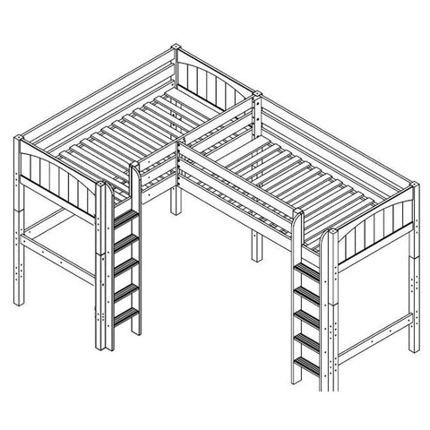 Maxtrix Corner High Loft Loft - with options - Kids Haven