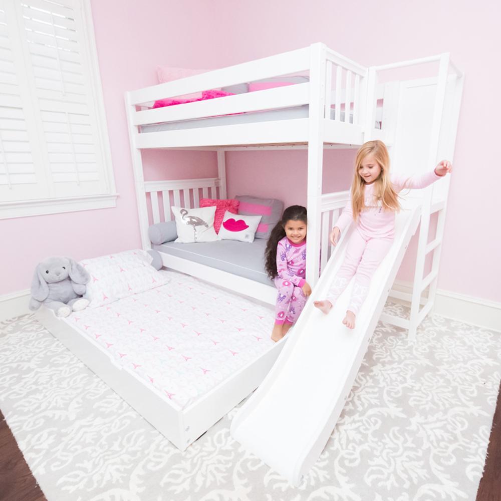 Maxtrix High Bunk w Slide Platform (Choose front or side) - Kids Haven Maxtrix High Bunk w Slide Platform (Choose front or side) - Kids Haven