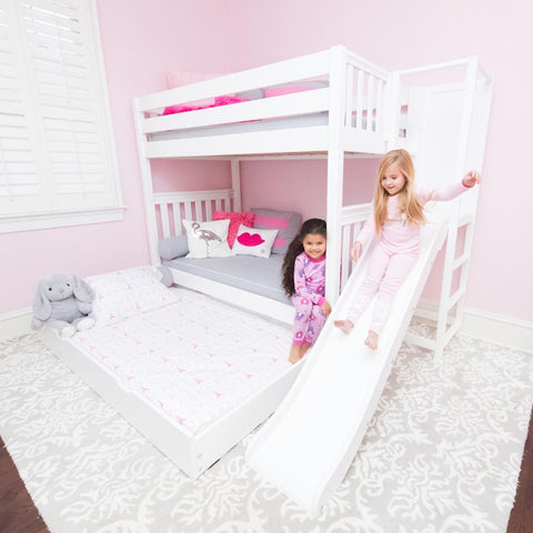 Maxtrix High Bunk w Slide Platform (Choose front or side) - Kids Haven Maxtrix High Bunk w Slide Platform (Choose front or side) - Kids Haven