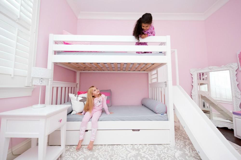 Maxtrix High Bunk w Slide Platform (Choose front or side) - Kids Haven Maxtrix High Bunk w Slide Platform (Choose front or side) - Kids Haven