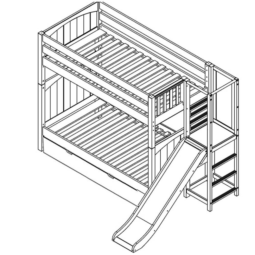 Maxtrix High Bunk w Slide Platform (Choose front or side) - Kids Haven Maxtrix High Bunk w Slide Platform (Choose front or side) - Kids Haven