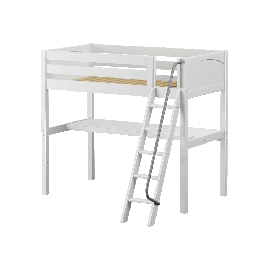 Maxtrix Ultra High Loft w Front Angled Ladder w Table - Kids Haven Maxtrix Ultra High Loft w Front Angled Ladder w Table - Kids Haven