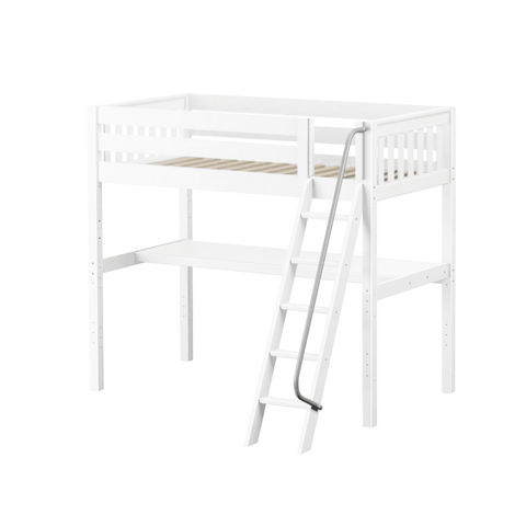 Maxtrix Ultra High Loft w Front Angled Ladder w Table - Kids Haven Maxtrix Ultra High Loft w Front Angled Ladder w Table - Kids Haven