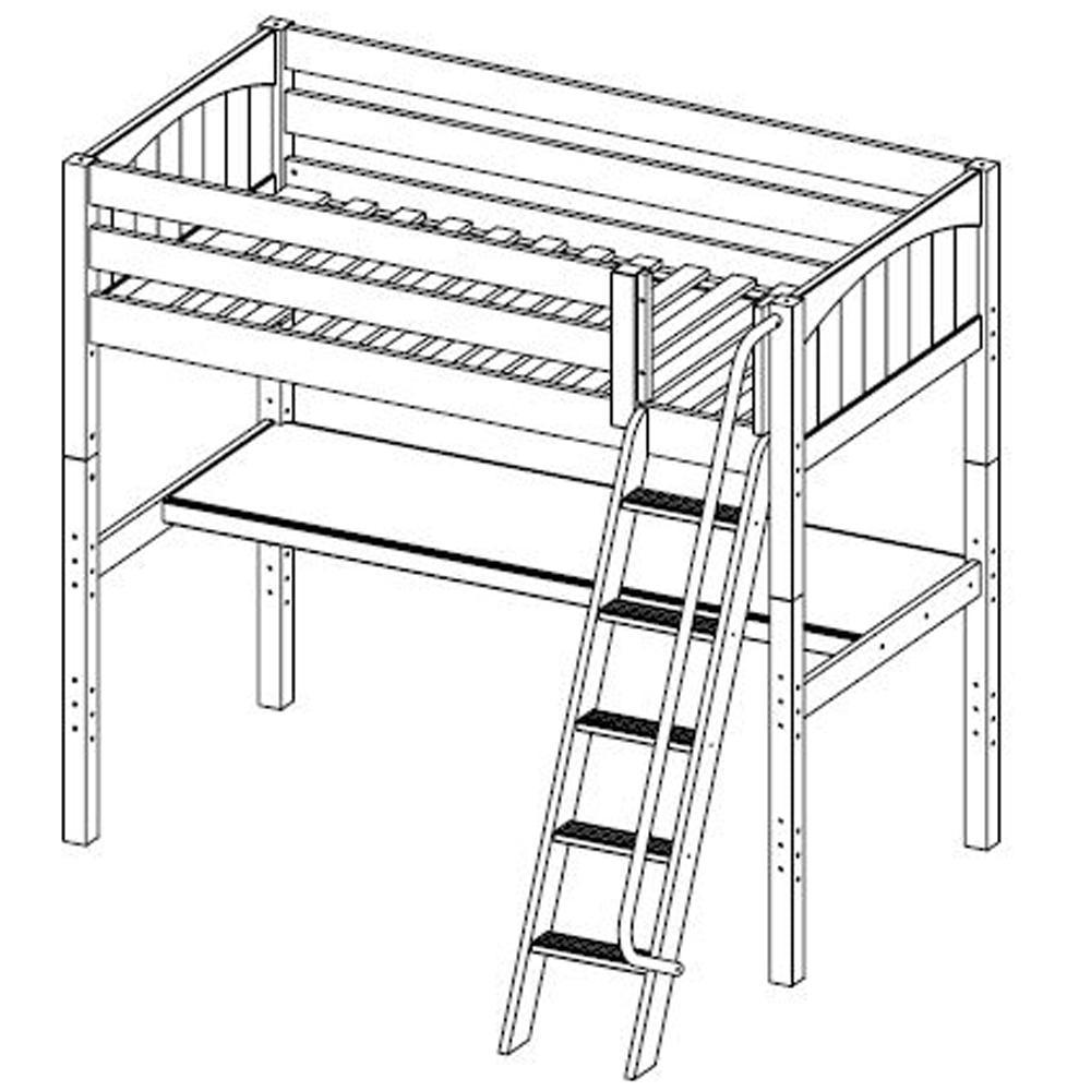 Maxtrix Ultra High Loft w Front Angled Ladder w Table - Kids Haven Maxtrix Ultra High Loft w Front Angled Ladder w Table - Kids Haven