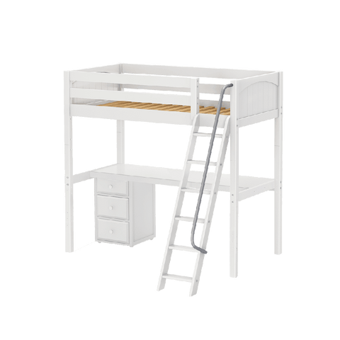 Maxtrix High Loft w Front Angled Ladder w Table w 1 Drawer - Kids Haven