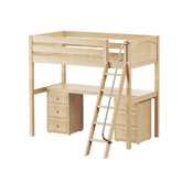 Maxtrix High Loft w Angled Ladder w Table w Drawers