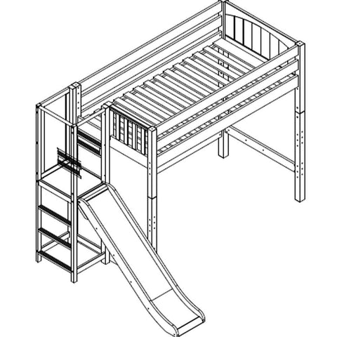 Maxtrix High Loft w Slide Platform (Choose front or side) - Kids Haven Maxtrix High Loft w Slide Platform (Choose front or side) - Kids Haven