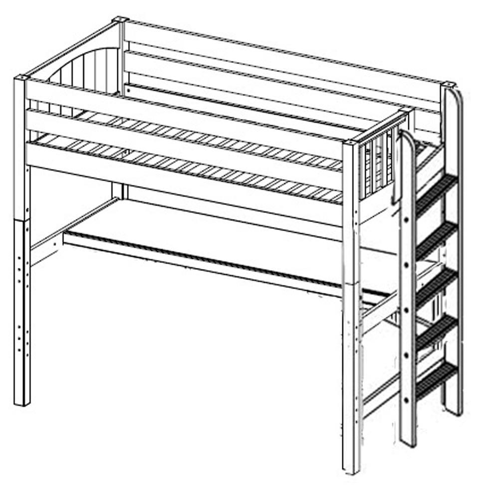 Maxtrix High Loft w Side Straight Ladder w Table - Kids Haven